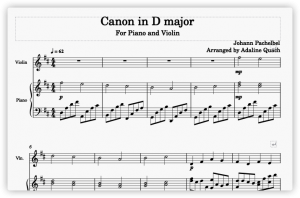 Canon in D D大调卡农 小提琴乐谱+钢琴伴奏