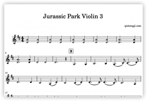 Jurassic Park Violin 3 – 侏罗纪公园 小提琴3 solo